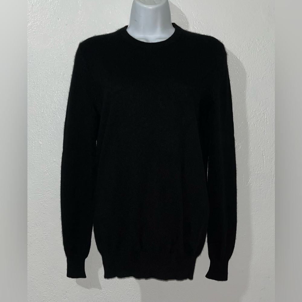 J. Crew 100% Cashmere Black Crew Neck Sweater Pullover Sz XS Preppy Minimalist